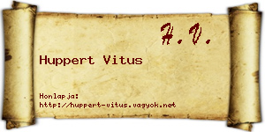 Huppert Vitus névjegykártya
